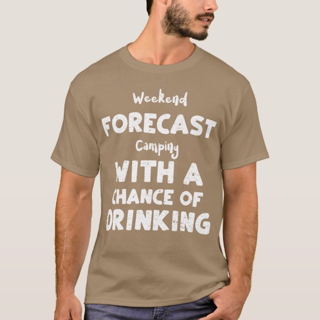 Wochenendvorhersage Camping mit einem Retro T-Shirt (Vorderseite)