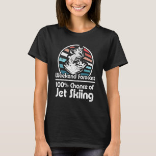 Wochenendvorhersage Jetski fahren Retro 70er Ski V T-Shirt