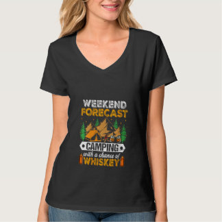 Wochenendwettervorhersage für Frauen Camping mit C T-Shirt