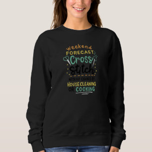 Wochenendwettervorhersage für Frauen Kreuzstich Sweatshirt
