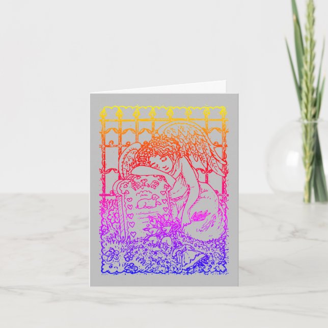 WOCHENGARDISCHE ANGEL, FRIEDHOF MOURNING BEILEID KARTE (Vorderseite)