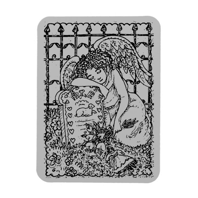 WOCHENGARDISCHE ANGEL, FRIEDHOF MOURNING BEILEID MAGNET (Vertikal)