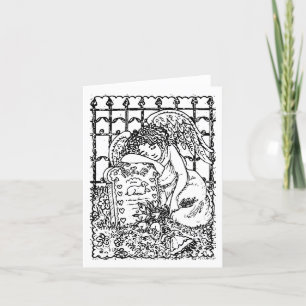 WOCHENGARDISCHE ANGEL, FRIEDHOF NOTE CARD Blank Karte