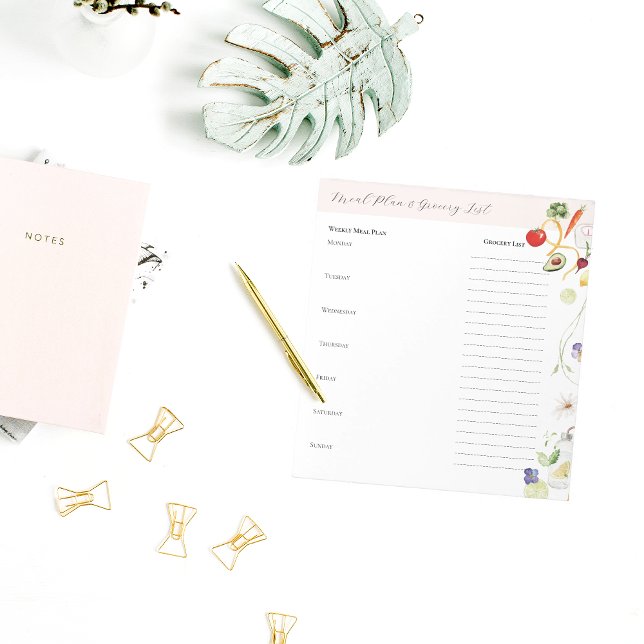 Wochenmagazin mit Lebensmittelliste Notizblock (Von Creator hochgeladen)