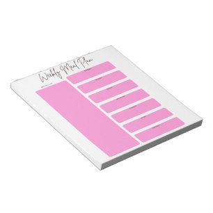 WOCHENMAHLPLANER IN PINK-DESIGN NOTIZBLOCK