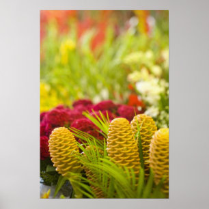 Wochenmarkt für Obst und Gemüse. Poster