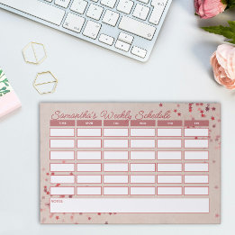 Wochenplan der Girly Pink Stars