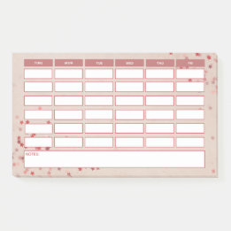 Wochenplan der Girly Pink Stars Post-it Klebezettel