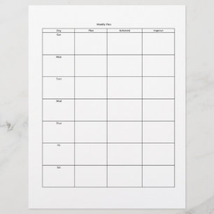 Wochenplan Letterhead Briefbogen