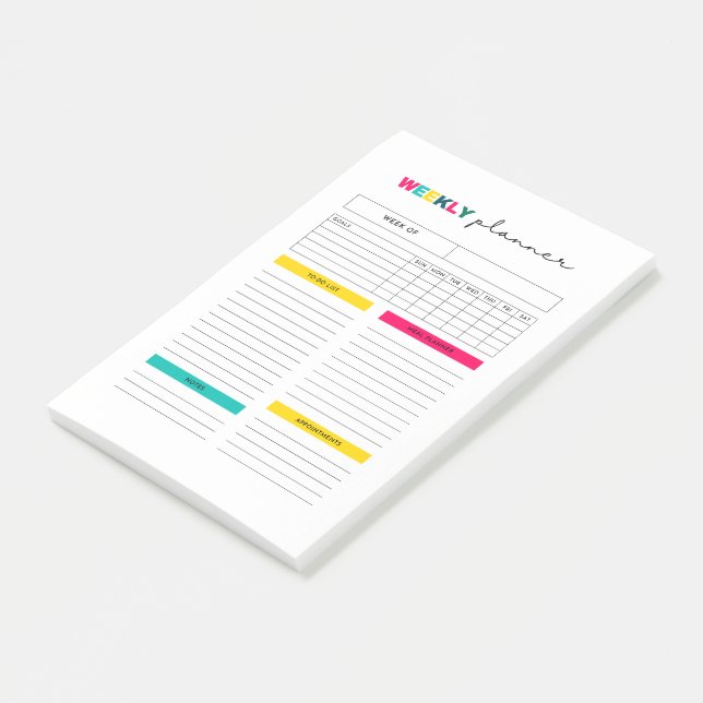 Wochenplanblatt Post-it Klebezettel (angewinkelt)