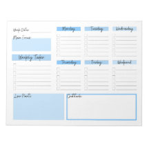 Wochenplaner mit Dankbarkeit Blue Notepad
