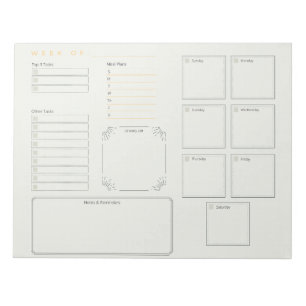 Wochenplaner Notepad Notizblock