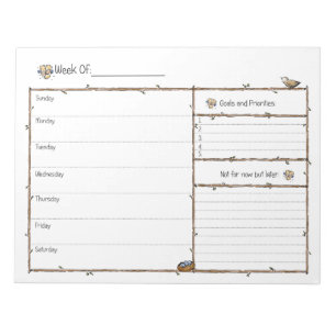 Wochenplaner Notepad Notizblock