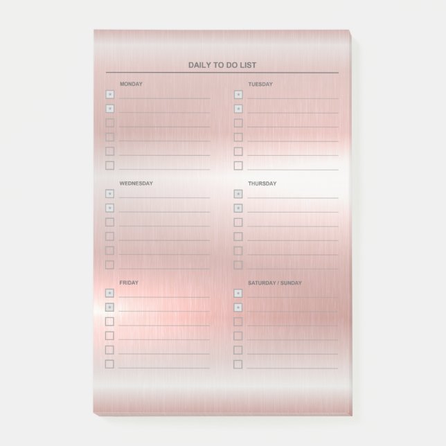 Wochenplaner Post-it®-Hinweise Post-it Klebezettel (Vorderseite)