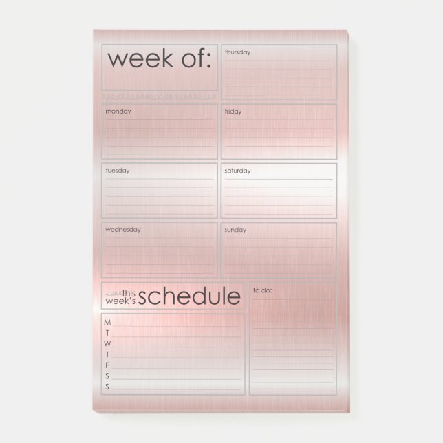 Wochenplaner - Post-it®-Hinweise Post-it Klebezettel (Vorderseite)