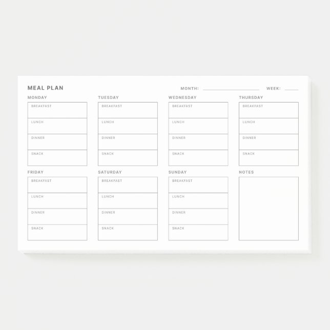 Wochenplaner Post-it Klebezettel (Vorderseite)