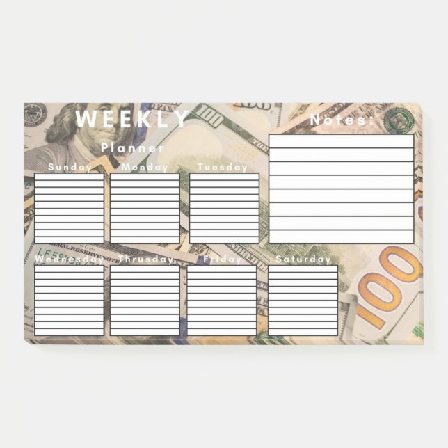 WOCHENPLANER POST-IT KLEBEZETTEL (Vorderseite)