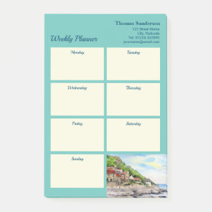 Wochenplaner Runswick Bay Yorkshire England Post-it Klebezettel