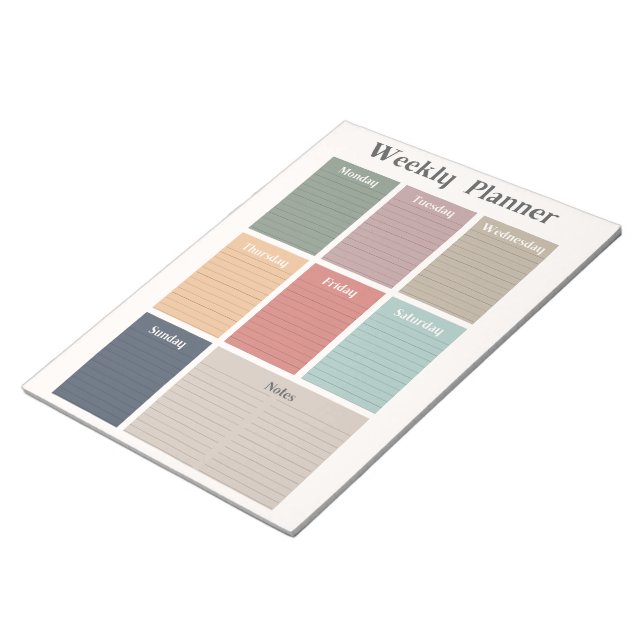 Wochenplaner, Sonntag starten Notizblock (angewinkelt)