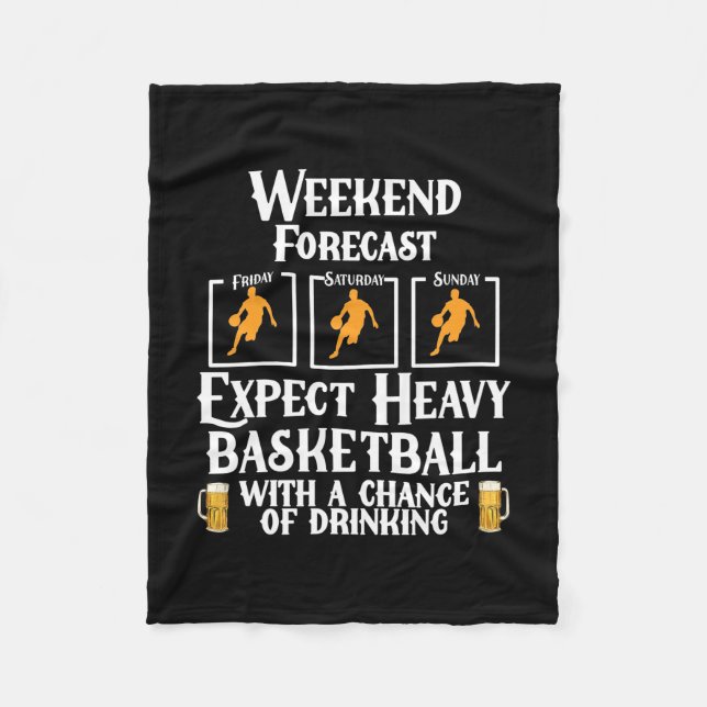 Wochenprognose Basketball und Bier Fleecedecke (Vorderseite)