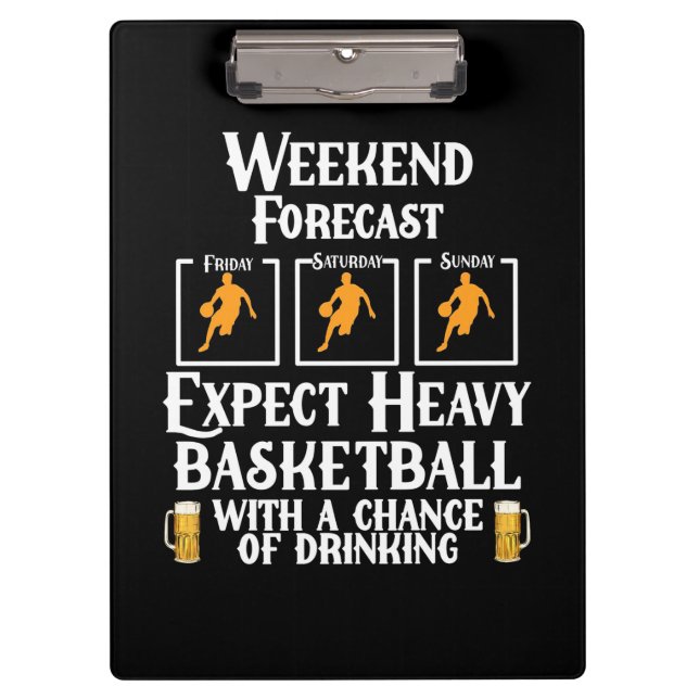 Wochenprognose Basketball und Bier Klemmbrett (Vorderseite)