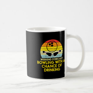 Wochenprognose Bowling Sunset Retro Bowler Vater Kaffeetasse