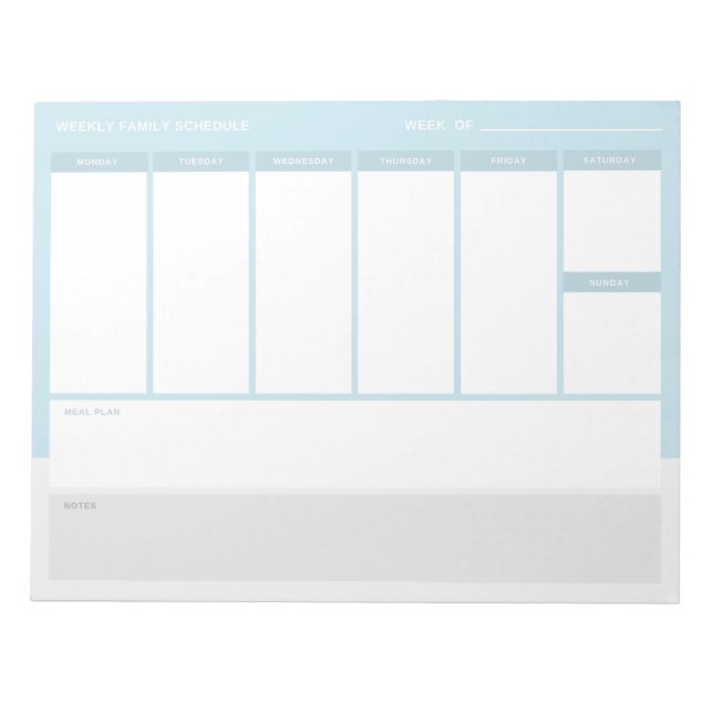 Wochenprogramm Notizblock (Vorderseite)