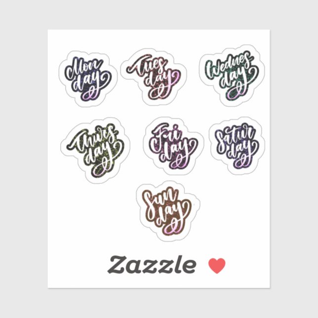 Wochentage Aufkleber (Blatt)