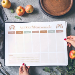 Wöchentlich zu erledigende Liste Notizblock