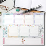 Wöchentlich zu tun, Blume Schmetterling Thema aufl Notizblock<br><div class="desc">Das "Weekly To Do List Blume Butterfly Theme Großbuchstaben Notizblock" ist ein papierbasiertes Organisationstool, das Einzelpersonen bei der Planung und Verfolgung ihrer wöchentlichen Aufgaben und Ziele unterstützt. Das Notizblock zeichnet sich durch eine farbenfrohe Blume- und Schmetterlingskonstruktion aus und ist so groß, dass es auf das normale Briefpapier passt. Es enthält...</div>