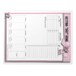 Wöchentlich zu tun Liste - rosa Ribbons und Schäde Notizblock