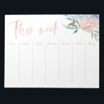 Wöchentliche Blume Notizblock<br><div class="desc">Mit Text in einem Pinsel Aquarell-Skript und Aquarellbildern enthält dieser wöchentliche Abreißkalender Leerzeichen für alle Ihre to-dos und Erinnerungen</div>