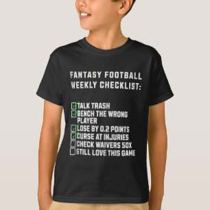 Wöchentliche Checkliste Fantasy Football Lustiger T-Shirt