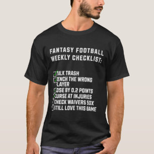 Wöchentliche Checkliste Fantasy-Fußball Lustiger S T-Shirt