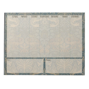 Wöchentliche Liste - William Morris Peacocks and D Notizblock