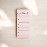 wöchentliche Mahlzeit Skriptkalligrafie rot pink Magnetischer Notizblock<br><div class="desc">Fügen Sie Ihre wöchentliche Mahlzeit auf diesem einfachen und farbenfrohen Planer.</div>