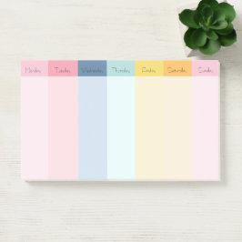 Wöchentliche Rainbow-Kalendernotizen Post-it Klebezettel