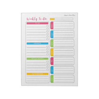 Wöchentliche To-Do-Liste Individuelles Notizbuch Notizblock
