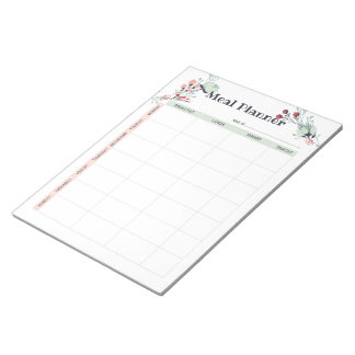 Wöchentlicher Essensplaner im Niedlichen Blumensti Notizblock