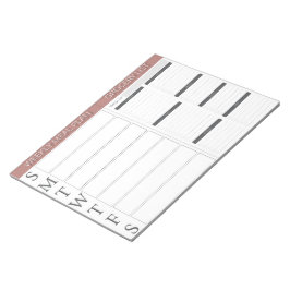 Wöchentlicher Gastronomieplaner und Lebensmittelhä Notizblock