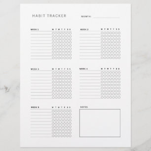Wöchentlicher Habit-Planer und Tracker druckbar Briefbogen
