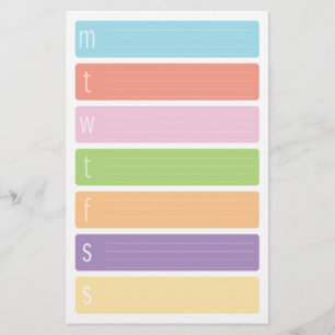 Wöchentlicher Kalender-Blätter Briefpapier