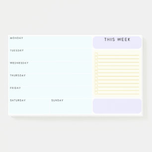 Wöchentlicher Klebezettel XL Post-it Klebezettel