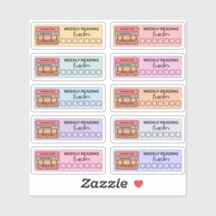 Wöchentlicher Leser des Journal Tracker Bookish Pl Aufkleber