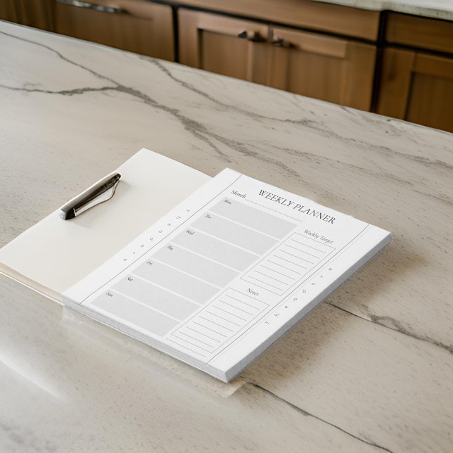 Wöchentlicher Name Grau Notepad Notizblock (Von Creator hochgeladen)