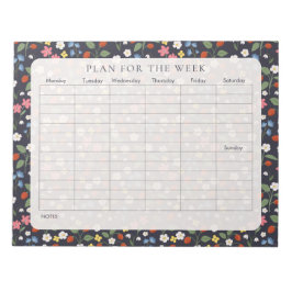Wöchentlicher Navy Strawberry Tearaway Planer Notizblock