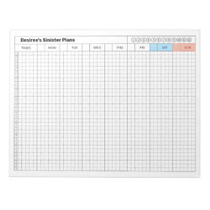 Wöchentlicher Plan - unheilvoller Plan Notizblock