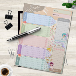 Wöchentlicher Planer Fantasy Fairy Butterfly Multi Notizblock