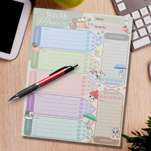 Wöchentlicher Planer Niedlich Cat Kitten mehrfarbi Notizblock