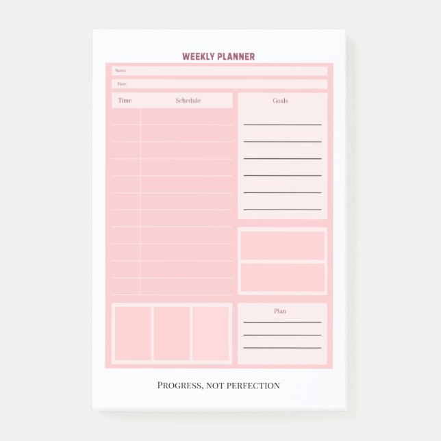 Wöchentlicher Planer Post-it Klebezettel (Vorderseite)